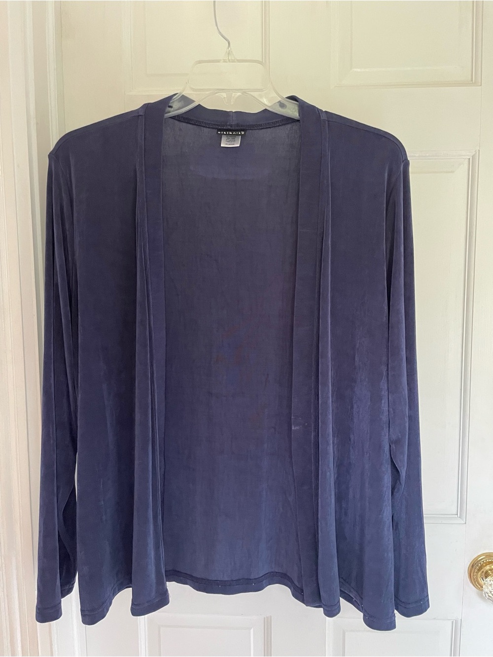 QVC Citiknits Navy Open-Front Drapey Blazer